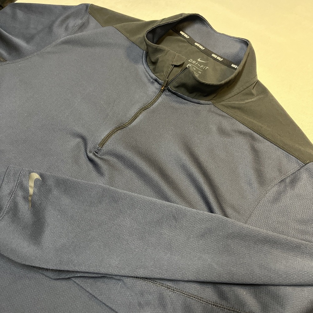 Nike Golf Dri Fit Quarter Zip Pullover Men's XXL Navy